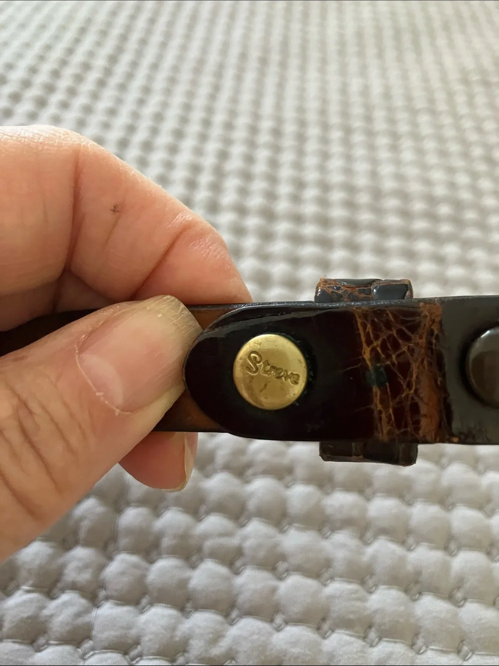 VTG Braided Brown Women's Belt with Gold-Tone Buckle